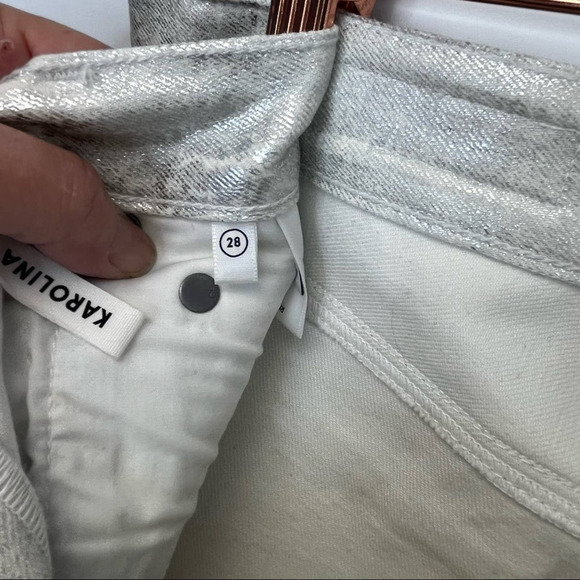 GRLFRND KAROLINA METALLIC HIGHRISE SKINNY JEANS SZ 28 - Picture 12 of 12